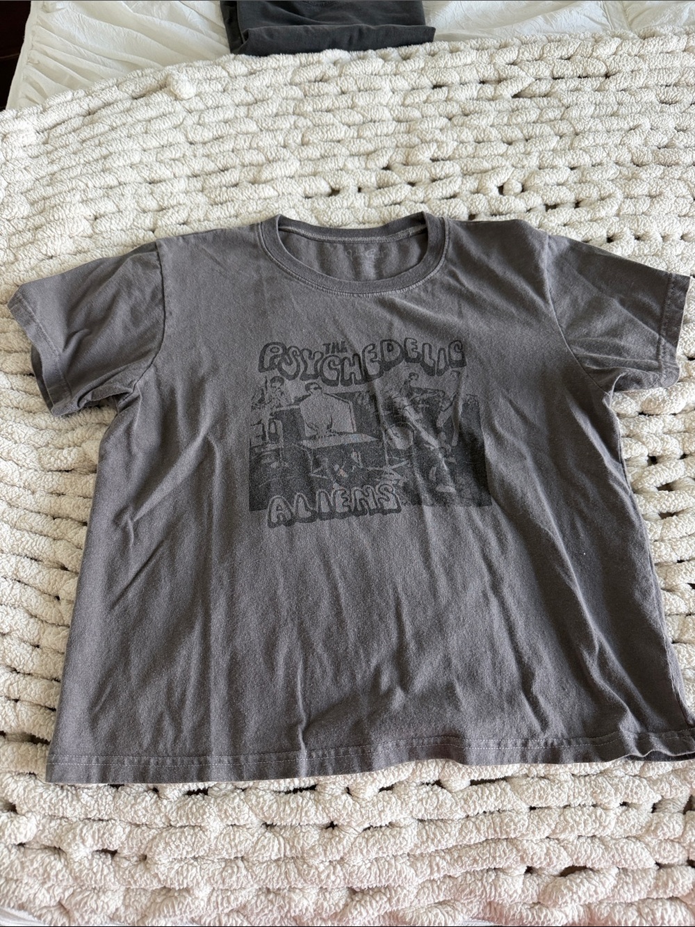 Brandy Melville Charcoal Grey Graphic Tee